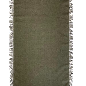 Trilho de Mesa Linho Verde Militar Franja 160 x 45 cm