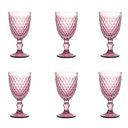 Ver imagem 1 de Conjunto de Taças de Vidro para Água 6 Peças 325 Ml Bico de Abacaxi Rosa Lyor