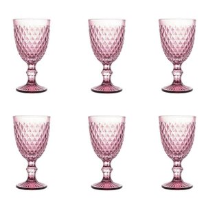 Conjunto de Taças de Vidro para Água 6 Peças 325 Ml Bico de Abacaxi Rosa Lyor