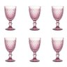 Conjunto de Taças de Vidro para Água 6 Peças 325 Ml Bico de Abacaxi Rosa Lyor - 1