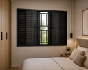 Ver imagem 2 de Janela Veneziana 6 Folhas com Grade Alumínio Preto 100x150 Linha 25 Jade
