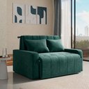 Ver imagem 1 de Sofá Cama para Sala de Estar Amora New Veludo Matrix - Verde Agua