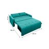 Sofá Cama para Sala de Estar Amora New Veludo Matrix - Verde Agua - 6