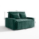 Ver imagem 6 de Sofá Cama para Sala de Estar Amora New Veludo Matrix - Verde Agua