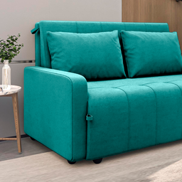 Sofá Cama para Sala de Estar Amora New Veludo Matrix - Verde Agua - 3