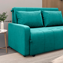 Ver imagem 3 de Sofá Cama para Sala de Estar Amora New Veludo Matrix - Verde Agua