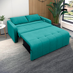 Sofá Cama para Sala de Estar Amora New Veludo Matrix - Verde Agua - 2