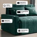 Ver mais imagens de Sofá Cama para Sala de Estar Amora New Veludo Matrix - Verde Agua