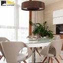 Ver imagem 4 de Lustre Pendente Madeira Redondo Anel 60 Cm Mel