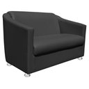 Ver imagem 2 de Namoradeira Bia Decorativa 2 Lugares Corino Preto