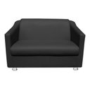 Ver imagem 1 de Namoradeira Bia Decorativa 2 Lugares Corino Preto