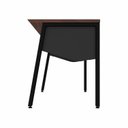 Ver imagem 6 de Estação Trabalho Plataforma Individual com Caixa de Tomadas Pés Cavalete 135cm Industrial Executive Louro Preto E Preto