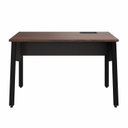 Ver imagem 4 de Estação Trabalho Plataforma Individual com Caixa de Tomadas Pés Cavalete 135cm Industrial Executive Louro Preto E Preto