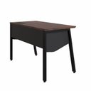 Ver imagem 5 de Estação Trabalho Plataforma Individual com Caixa de Tomadas Pés Cavalete 135cm Industrial Executive Louro Preto E Preto