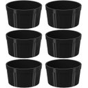 Ver imagem 1 de Conjunto 6 Ramekins 200ml Canelados Plástico Pretos Uno Coza Pote para Molho Guarnição