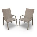 Ver imagem 1 de Kit 2 Cadeiras Riviera Piscina Alumínio Fendi Tela Mocca