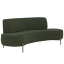 Ver imagem 1 de Sofá Orgânico 02 Lugares 150cm Argos Pés Ouro Fosco Linho Verde Musgo - Nexta Casa