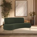 Ver imagem 2 de Sofá Orgânico 02 Lugares 150cm Argos Pés Ouro Fosco Linho Verde Musgo - Nexta Casa