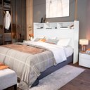 Ver imagem 6 de Cabeceira Casal 3 Nichos Mdf 145 Cm Melissa Branco Decmade