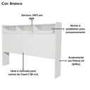 Ver imagem 4 de Cabeceira Casal 3 Nichos Mdf 145 Cm Melissa Branco Decmade