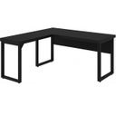 Ver imagem 5 de Mesa em L Pé Quadro (Mesa 1,70m + Mesa Auxiliar) - s/ Gavetas - Preto / Preto - 26011