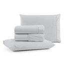 Ver imagem 1 de Jogo Cama Lençol Bali Queen Percal 180 Fios 100% Algodão Ponto Palito 4 Peças - Cinza