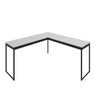 Escrivaninha Mesa em L 150x150cm Madeira Móveis Industrial Magno Branco com Preto - 2