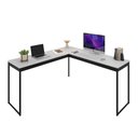 Ver imagem 4 de Escrivaninha Mesa em L 150x150cm Madeira Móveis Industrial Magno Branco com Preto