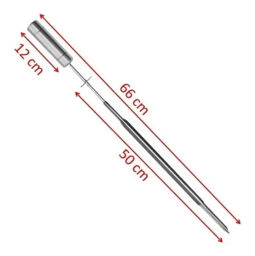 Espeto Espada Simples Giratório Rotativo Aço Inox Churrasqueira Grill - 2