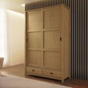 Ver imagem 1 de Guarda-roupa 2 Portas de Correr 100% Madeira Maciça Topázio