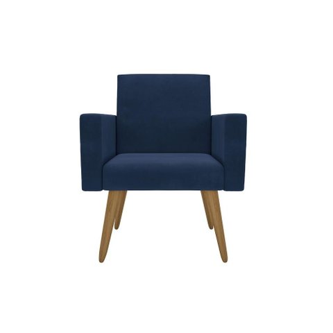 Poltrona para Recepção Sala de Espera Clínica Escritório Azul-marinho