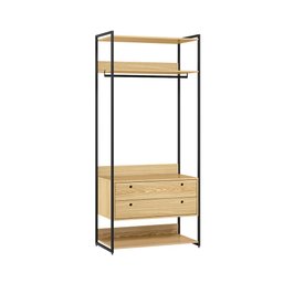 Guarda-roupa Closet Industrial Olivar com Cabideiro 2 Gavetas 89cm - Pinus - 1