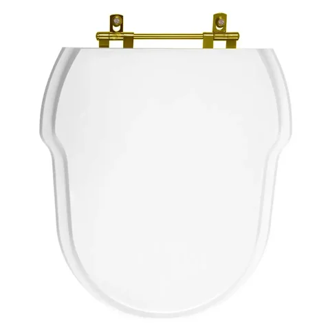 Assento Sanitário Hampton Branco para vaso Incepa Com Ferragem Dourada