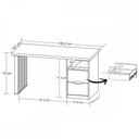 Ver imagem 6 de Mesa Escrivaninha Florence 2 Gavetas Branco/olmo - Artany Móveis