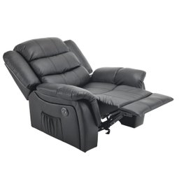 Poltrona do Papai de Massagem Relaxante Elétrica Ocean Corino Premium Preto - 10