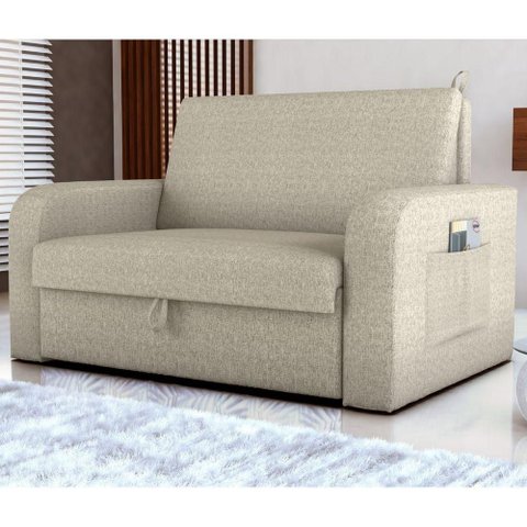 Sofá Cama com Baú 2 Lugares Harry Linho