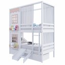 Ver imagem 3 de Beliche Casinha Reta 2 Janelas 2 Gav Escorregador Rosa