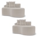 Ver imagem 1 de Kit 02 Sofás Orgânicos Living Bob 145cm 02 Lugares com 02 Almofadas Bouclê Bege - Desk Design