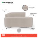 Ver imagem 3 de Kit 02 Sofás Orgânicos Living Bob 145cm 02 Lugares com 02 Almofadas Bouclê Bege - Desk Design