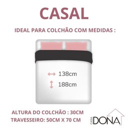 Jogo de Cama Lençol 400 Fios Casal P. Palito 4 Pçs Branco Casa Dona - 4