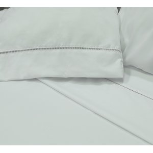 Jogo de Cama Lençol 400 Fios Casal P. Palito 4 Pçs Branco Casa Dona