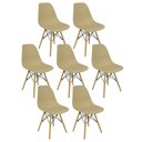 Ver imagem 3 de Kit 7 Cadeiras Charles Eames Eiffel Wood Design Bege