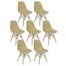 Kit 7 Cadeiras Charles Eames Eiffel Wood Design Bege - 3