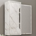 Ver imagem 2 de Espelheira para Banheiro 60 Cm 1 Porta Bn3648 Marmore Branco Tecno Mobili
