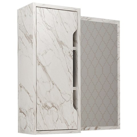 Espelheira para Banheiro 60 Cm 1 Porta Bn3648 Marmore Branco Tecno Mobili