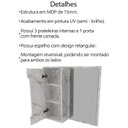 Ver imagem 3 de Espelheira para Banheiro 60 Cm 1 Porta Bn3648 Marmore Branco Tecno Mobili