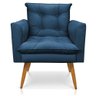 Poltrona Olivia Suede Pés Palito Castanho - Pallazio - Azul Marinho - 1