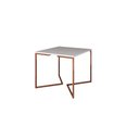 Ver imagem 3 de Mesa Industrial Base Ferro Cobre em V Tampo 90x90 Branco 4 Cadeiras Eames Madeira Assento Branco