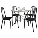 Ver imagem 1 de Mesa de Jantar Bruna 100x60 Cm com 4 Cadeiras 050 Preto com Granito Ocre Itabira - Artefamol