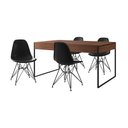Ver imagem 6 de Mesa Jantar Industrial Retangular 137X90Cm Amêndoa Com 4 Cadeiras Pretas Base Ferro Cor: Amendoa